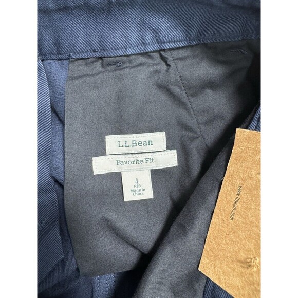 LL Bean Bayside Favorite Fit Pants Womens 4 Navy Blue Wrinkle Resistant NEW - Picture 5 of 12